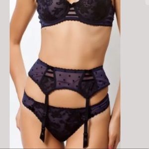 Lou Paris Garter Suspender Belt S Navy